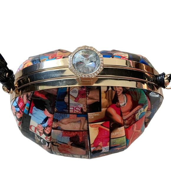 Michelle Obama Patchwork Magazine Cover Collage Patent Handbag - Picture 3 of 8